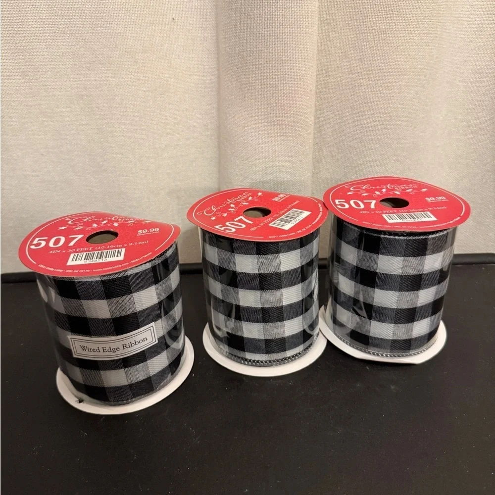 Hobby lobby Black and white checkered ribbon